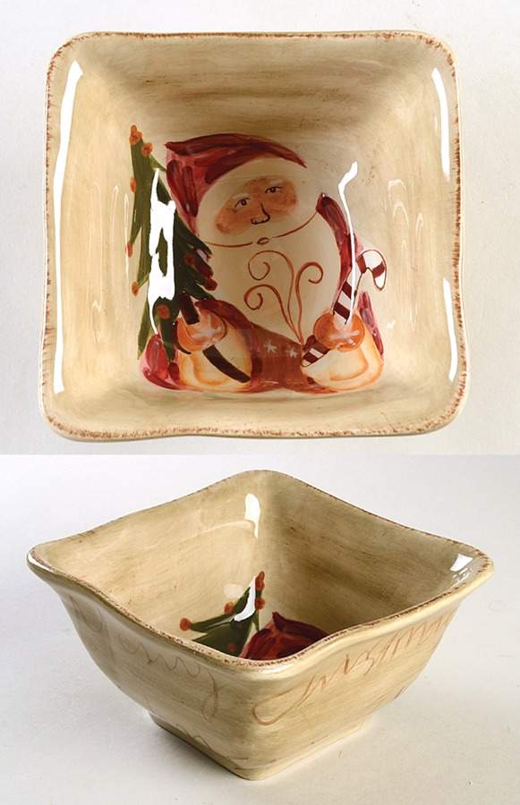 Old World Santa Square Cereal Bowl by Tabletops Unlimited-1