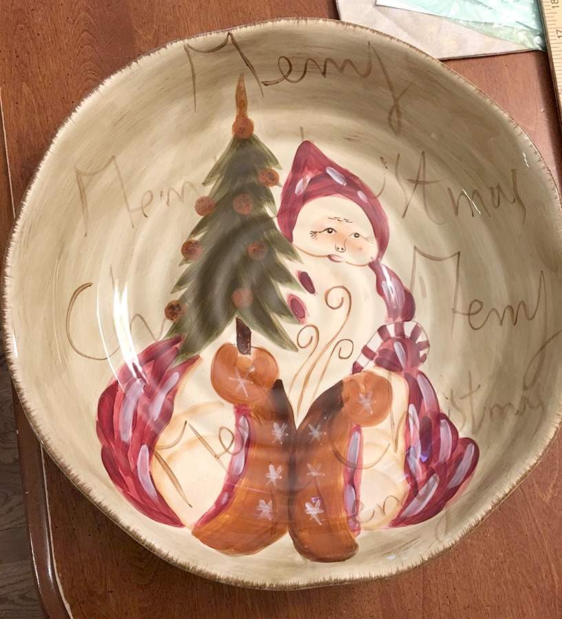Old World Santa 14" Pasta Serving Bowl by Tabletops Unlimited-1