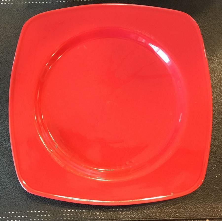Cabana Red Square Dinner Plate by Tabletops Unlimited-1