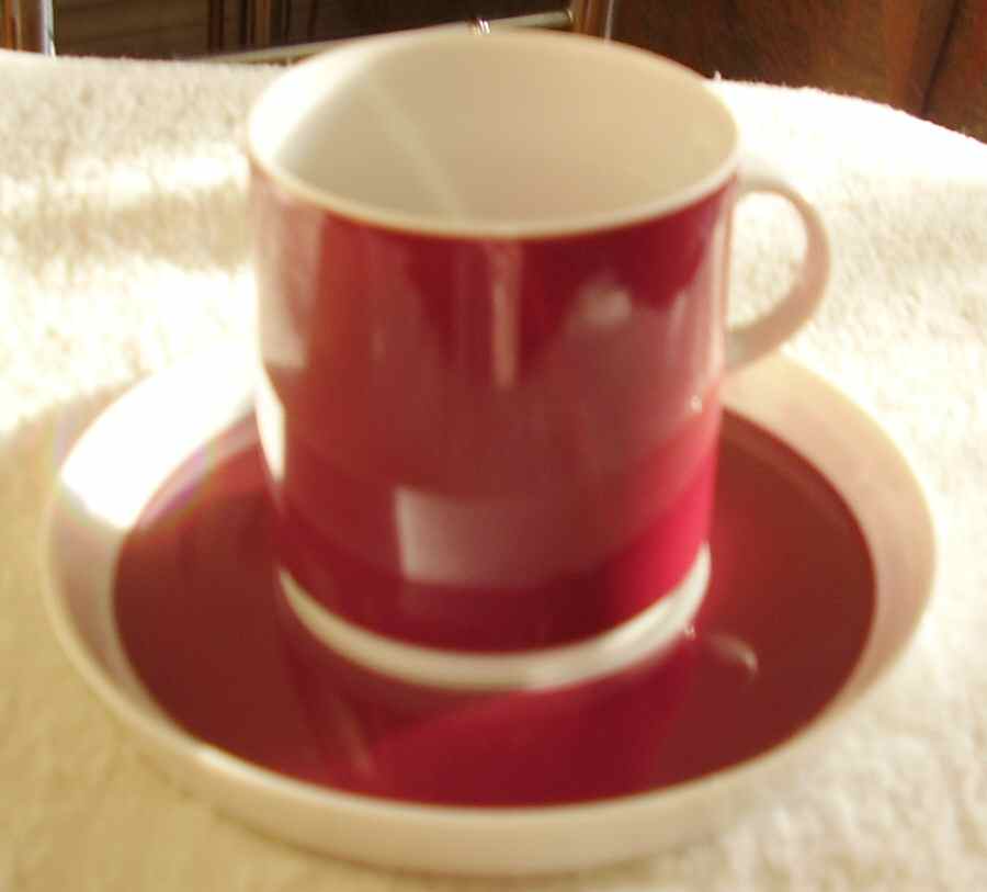 Maroon Flat Cup & Saucer Set by Thomas-1