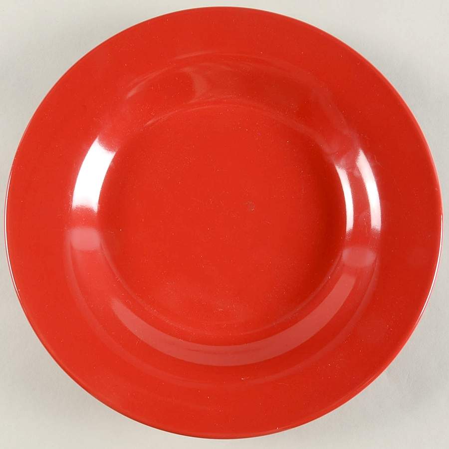 Over and Over Flame Red Dinner Plate by Tabletops Unlimited-1