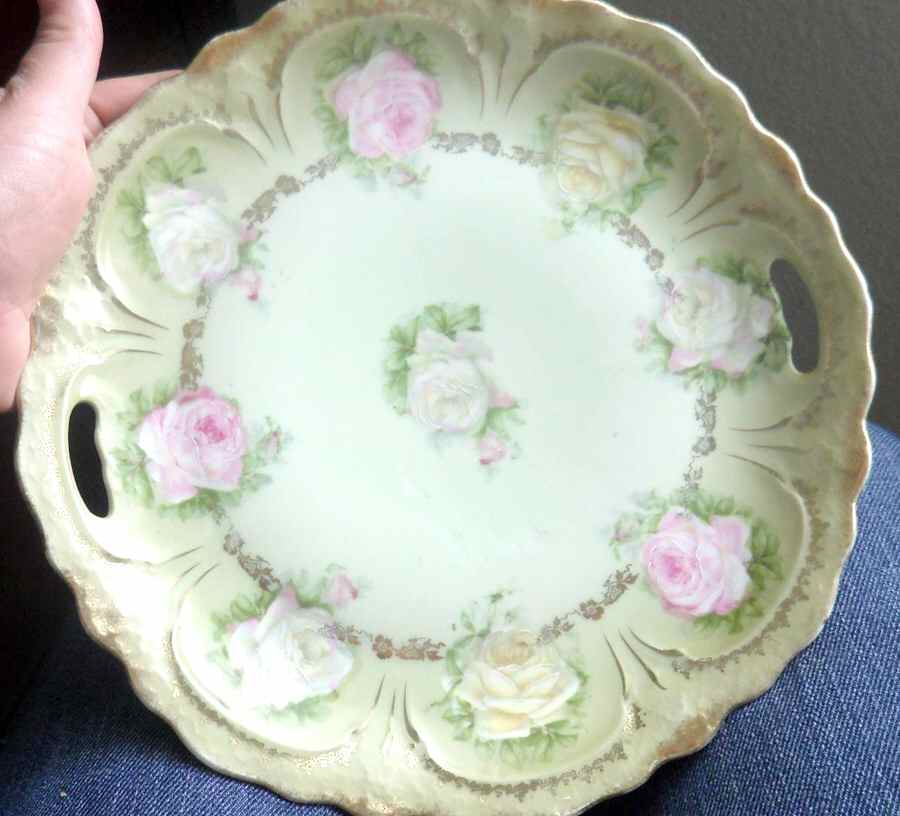 TCG17 Handled Cake Plate by Three Crown (Germany)-1