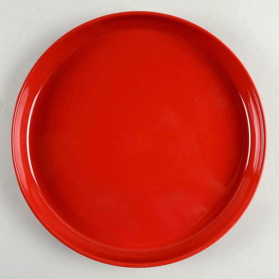 Stax Flame Red Dinner Plate by Tabletops Unlimited-1
