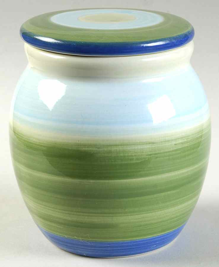 Blue Illusion Small Canister & Lid by Tabletops Unlimited-1