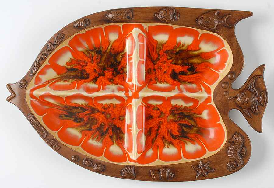 Sea Life Orange 4 Part Relish by Treasure Craft-1