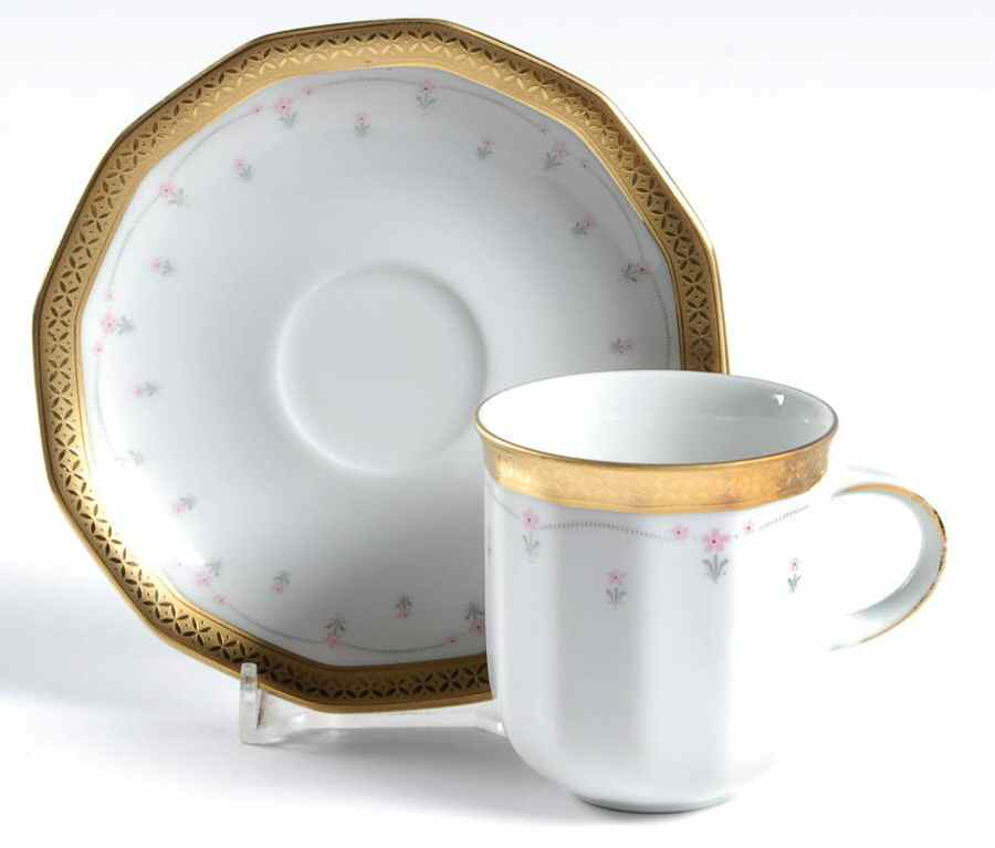 TIR568 Footed Demitasse Cup & Saucer Set by Tirschenreuth-1