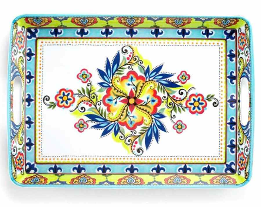 Bocca 18" Rectangular Handled Serving Melamine Tray by Tabletops Unlimited-1