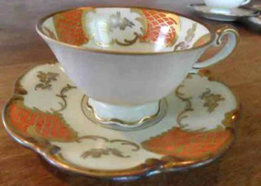 TIR570 Footed Cup & Saucer Set by Tirschenreuth-1
