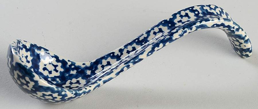 Old World Blue Ceramic Individual Soup Spoon/Ladle by Temp-Tations-1