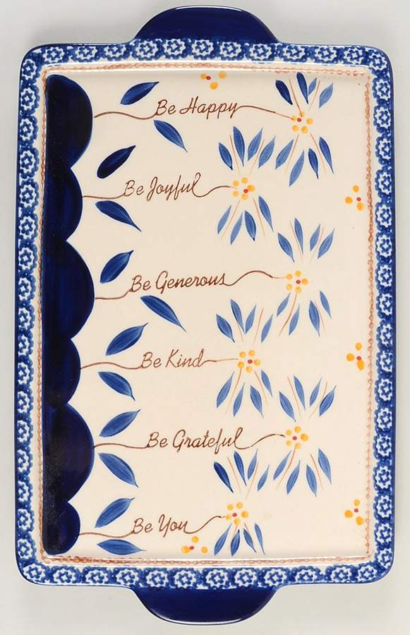 Old World Blue 15" Rectangular Tray by Temp-Tations-1