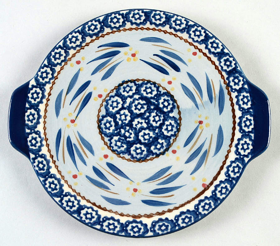 Old World Blue 9" Round Lid-It (Trivet,Tray,Baker Lid) by Temp-Tations-1