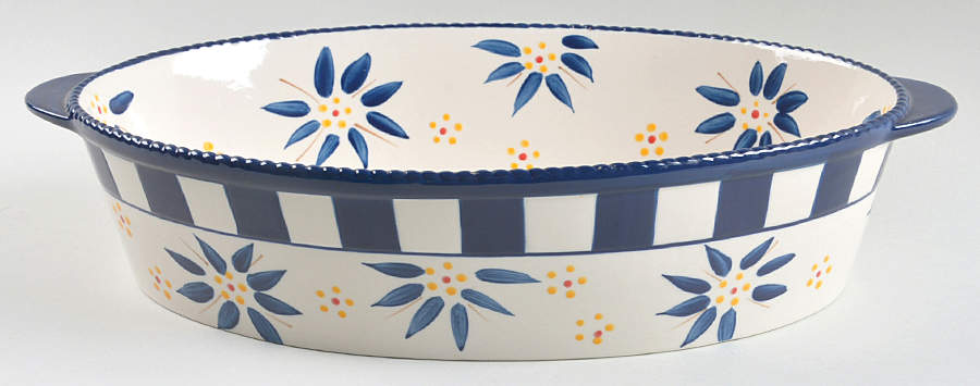 Old World Blue 15" Oval Baker by Temp-Tations-1