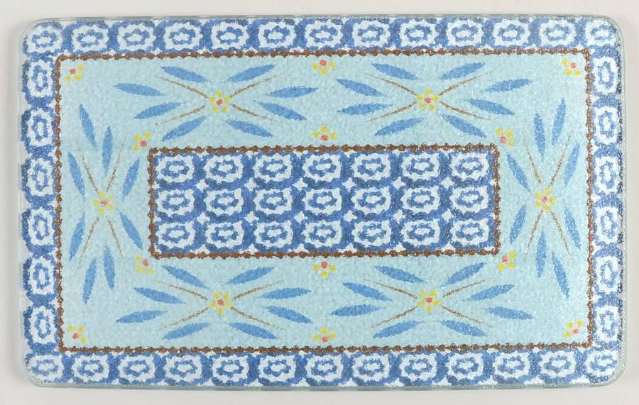 Old World Blue Glass Trivet for 10" Rectangular Baker by Temp-Tations-1