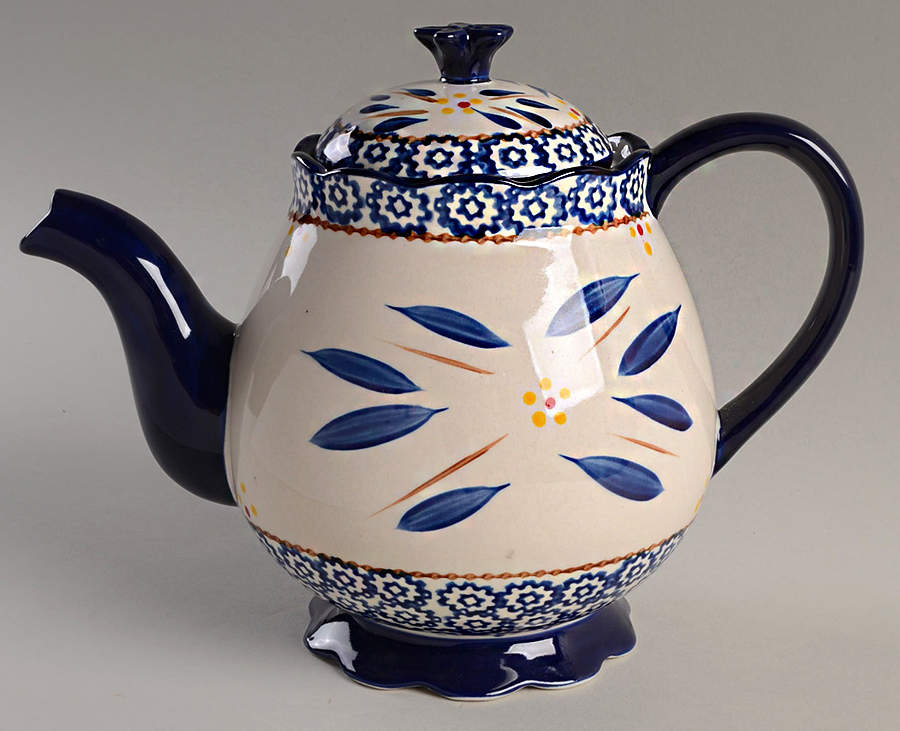 Old World Blue Teapot & Lid by Temp-Tations-1