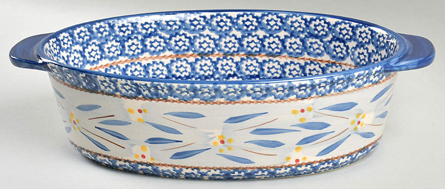 Old World Blue 12" Oval Baker by Temp-Tations-1
