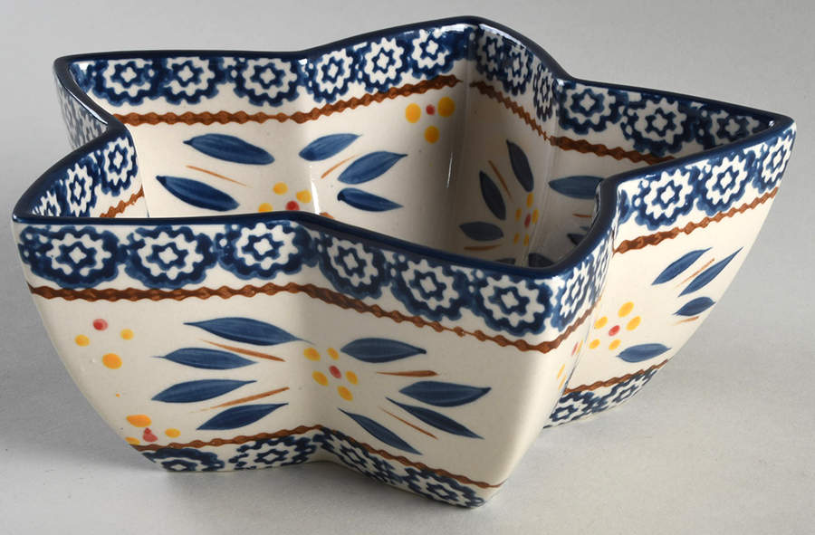 Old World Blue Star Shaped Bowl by Temp-Tations-1