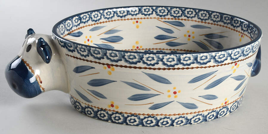Old World Blue 2.5 Quart Oval Covered Casserole No Lid by Temp-Tations-1