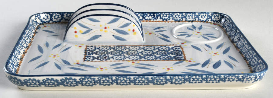 Old World Blue Breakfast Tray No Cup/Mug by Temp-Tations-1
