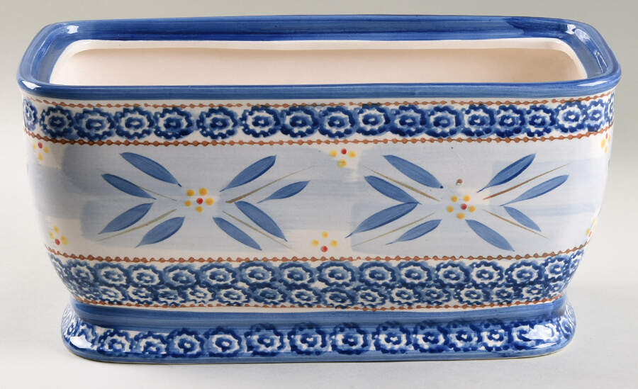Old World Blue Bread Box No Lid by Temp-Tations-1
