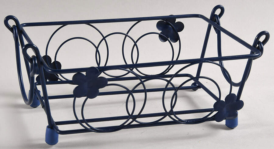 Old World Blue Metal Stand for 8" Rectangular Handled Baker by Temp-Tations-1