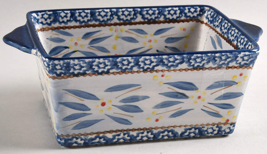 Old World Blue 8" Handled Rectangular Baker by Temp-Tations-1