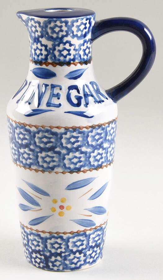 Old World Blue Vinegar Jar No Drizzle Spout by Temp-Tations-1