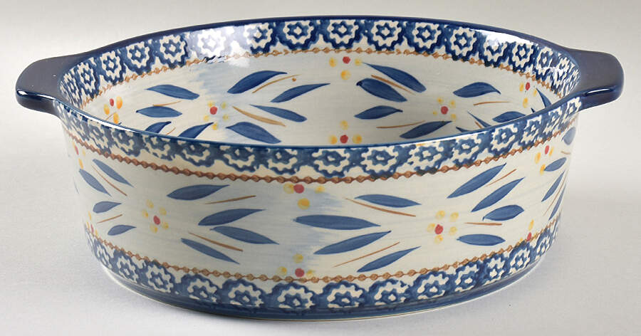 Old World Blue 10" Round Baker by Temp-Tations-1
