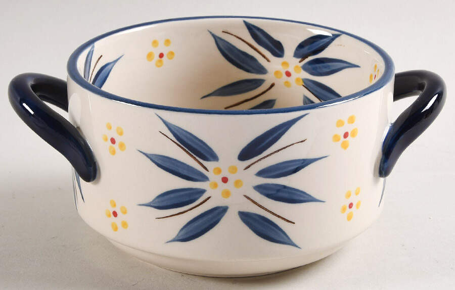 Old World Blue Stackable Soup/Cereal Bowl by Temp-Tations-1