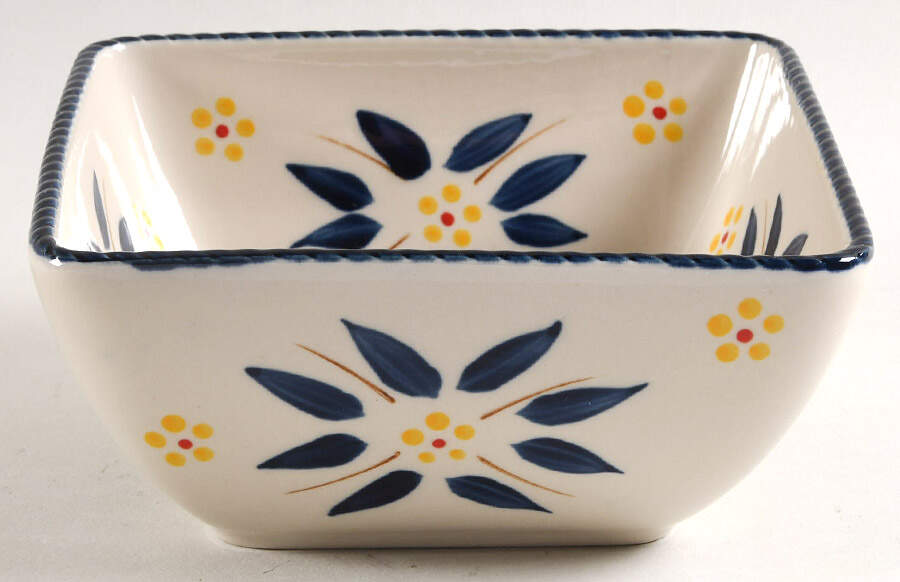 Old World Blue Square Soup/Cereal Bowl by Temp-Tations-1