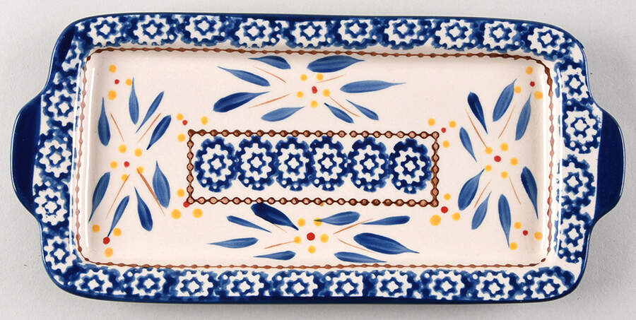 Old World Blue 10" Rectangular Tray by Temp-Tations-1