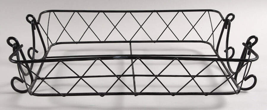 Old World Blue Metal Stand for 12" Rectangular Baker by Temp-Tations-1