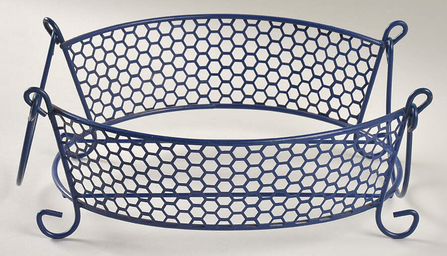 Old World Blue Stand-Metal/2.5q-Oval Casserol by Temp-Tations-1