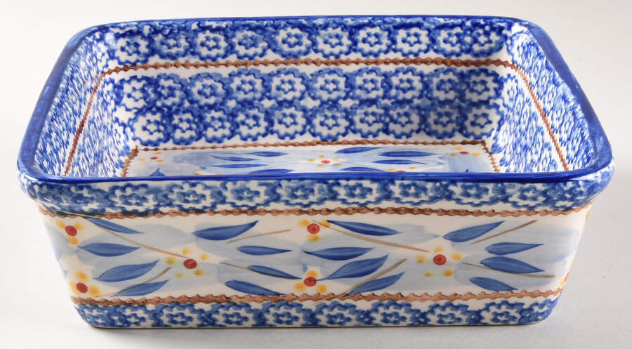 Old World Blue 8" Square Baker by Temp-Tations-1