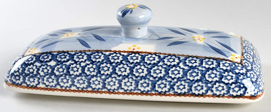 Old World Blue Lid for Bread Box by Temp-Tations-1