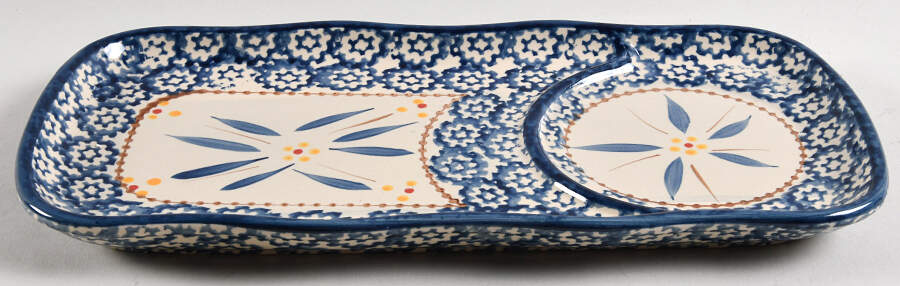 Old World Blue 11" Rectangular Snack Tray by Temp-Tations-1