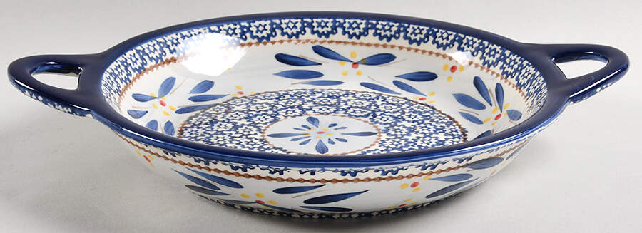 Old World Blue 13" Round Shallow Baker by Temp-Tations-1