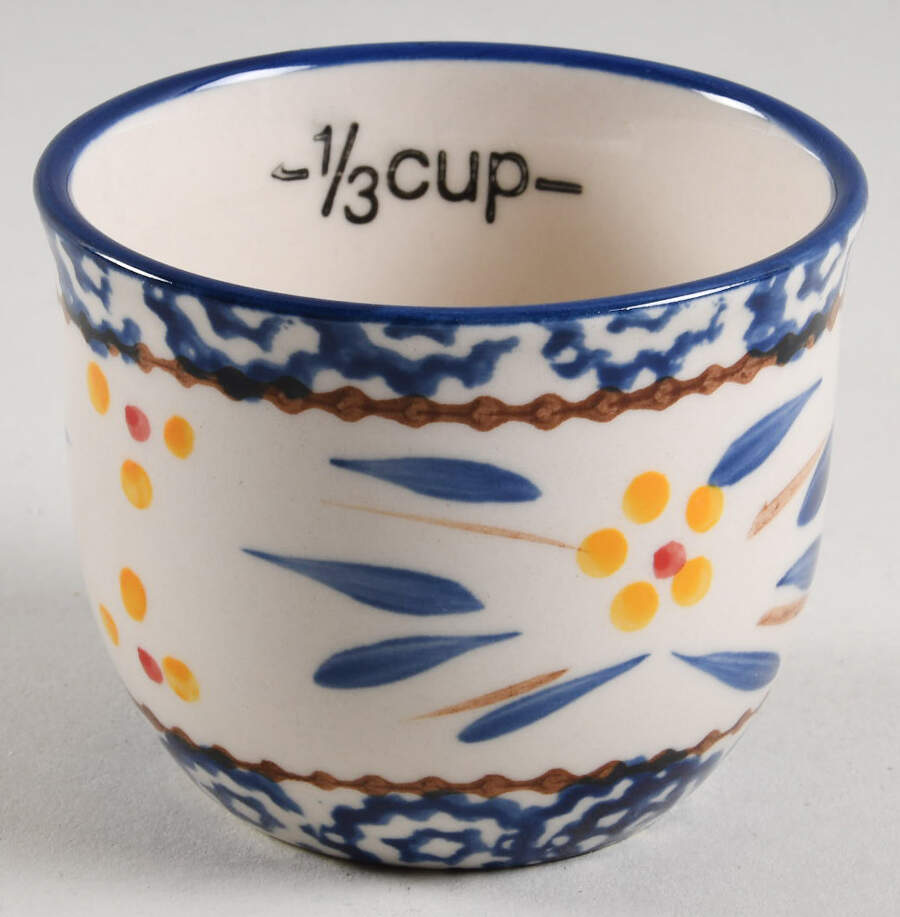 Old World Blue 1/3 Cup Measuring Cup by Temp-Tations-1