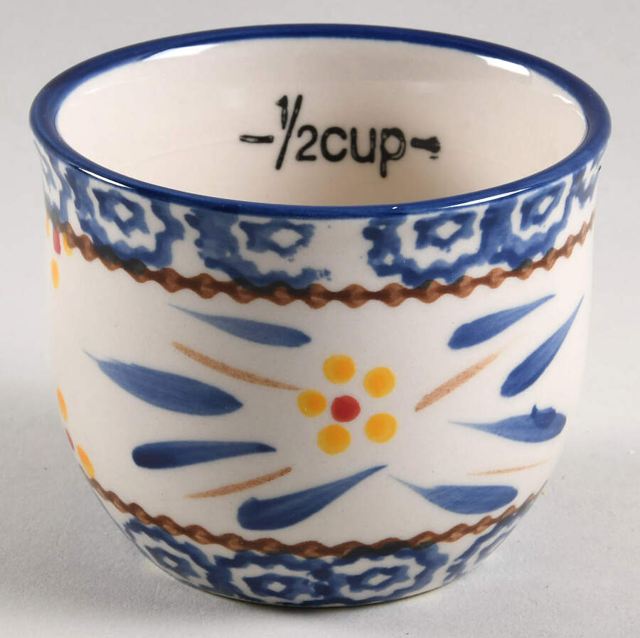 Old World Blue 1/2 Cup Measuring Cup by Temp-Tations-1