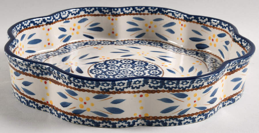 Old World Blue 12" Fluted Cake Pan by Temp-Tations-1