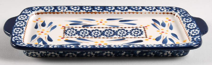 Old World Blue 9" Rectangular Tray by Temp-Tations-1