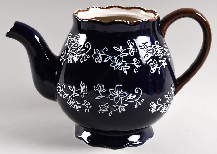 Old World Blue Teapot No Lid by Temp-Tations-1