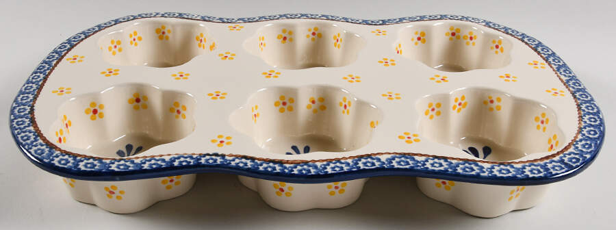 Old World Blue Muffin Pan (Holds 6 Muffins) by Temp-Tations-1