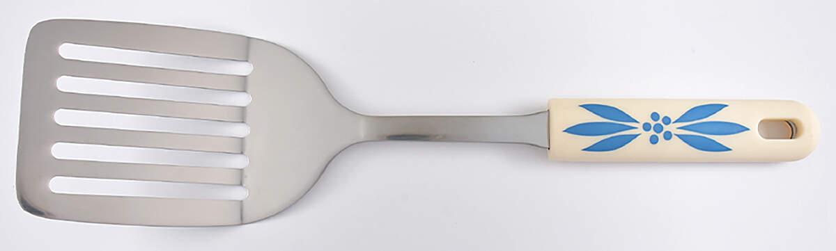 Old World Blue Metal Spatula with Plastic Handle by Temp-Tations-1