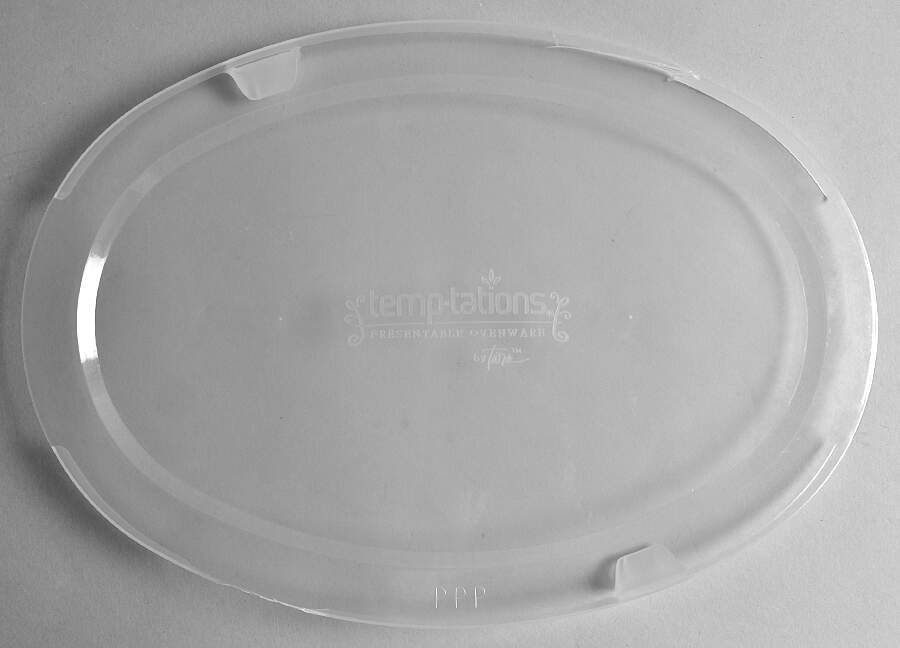Old World Blue Plastic Lid for 13" Oval Baker by Temp-Tations-1