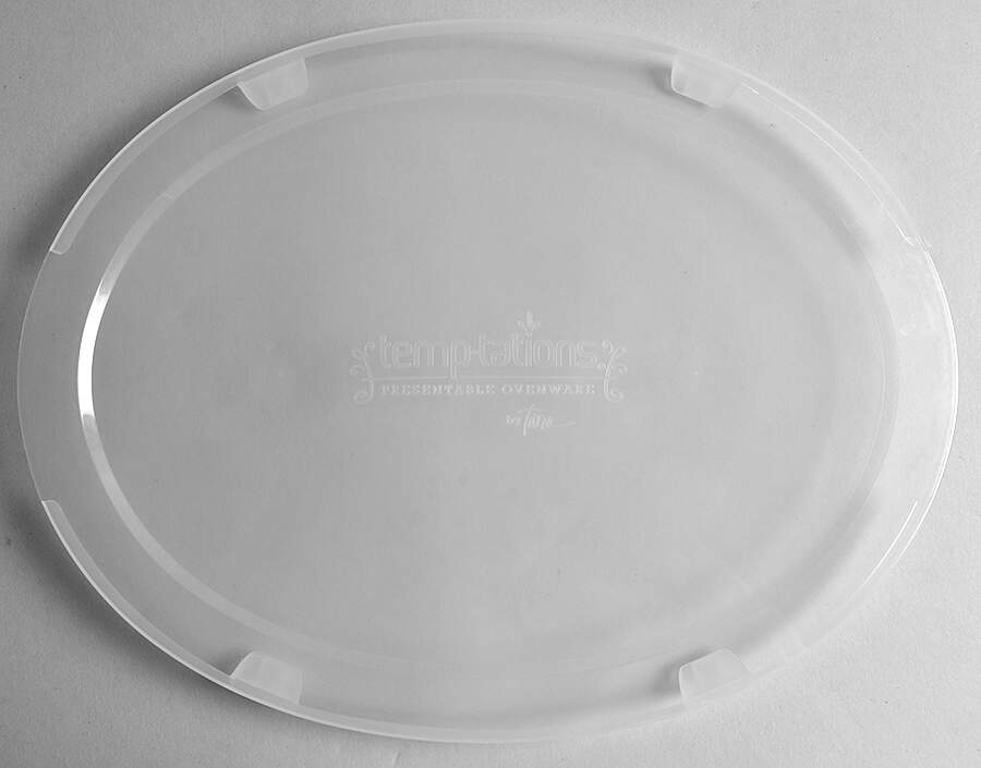 Old World Blue Plastic Lid for 14" Oval Baker by Temp-Tations-1