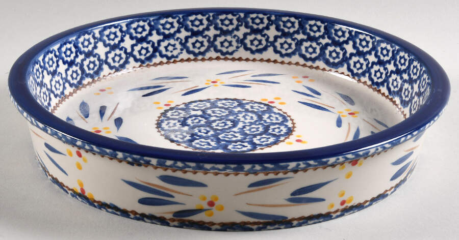 Old World Blue 9" Round Baker by Temp-Tations-1