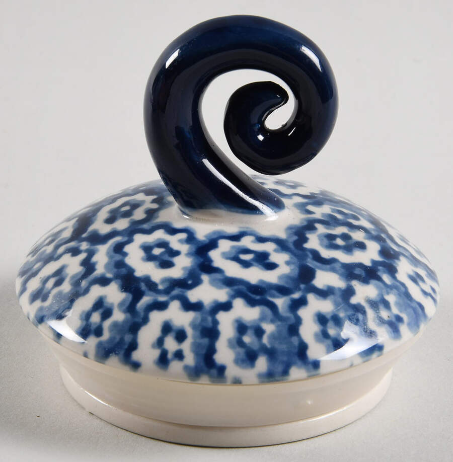 Old World Blue Lid for Figural Spice Jar by Temp-Tations-1
