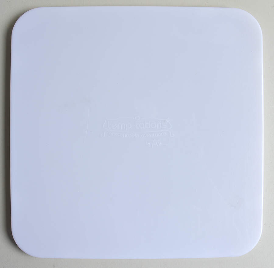 Old World Blue Tabless Plastic Storage Cover for 9" Square Baker by Temp-Tations-1