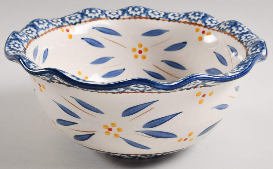 Old World Blue Scalloped Bowl by Temp-Tations-1