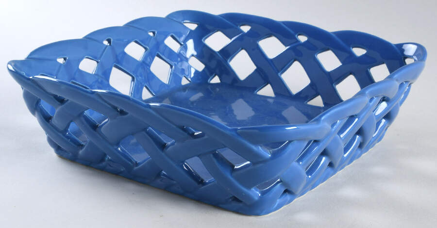 Old World Blue 9" Open Weave Bread Basket by Temp-Tations-1